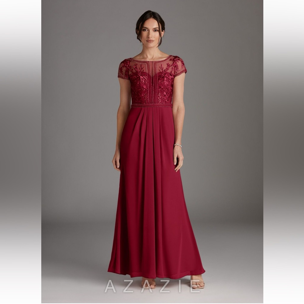 Azazie Silvia Burgundy Lace Bridesmaid/Mother of the Bride Dress
